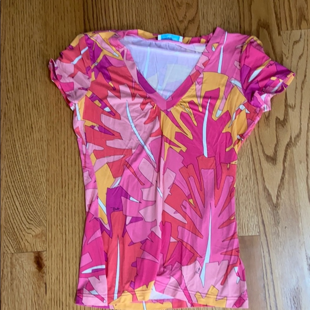 emilio pucci tropical v neck tee